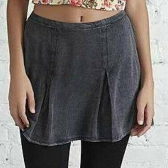 Adam Levine Collection Dresses & Skirts - Womens Denim Skirt Adam Levine Black Large Acid Wash Lightweight Elastic Waist